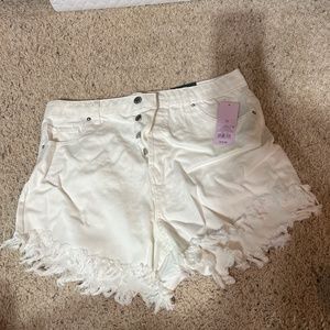 White button up short